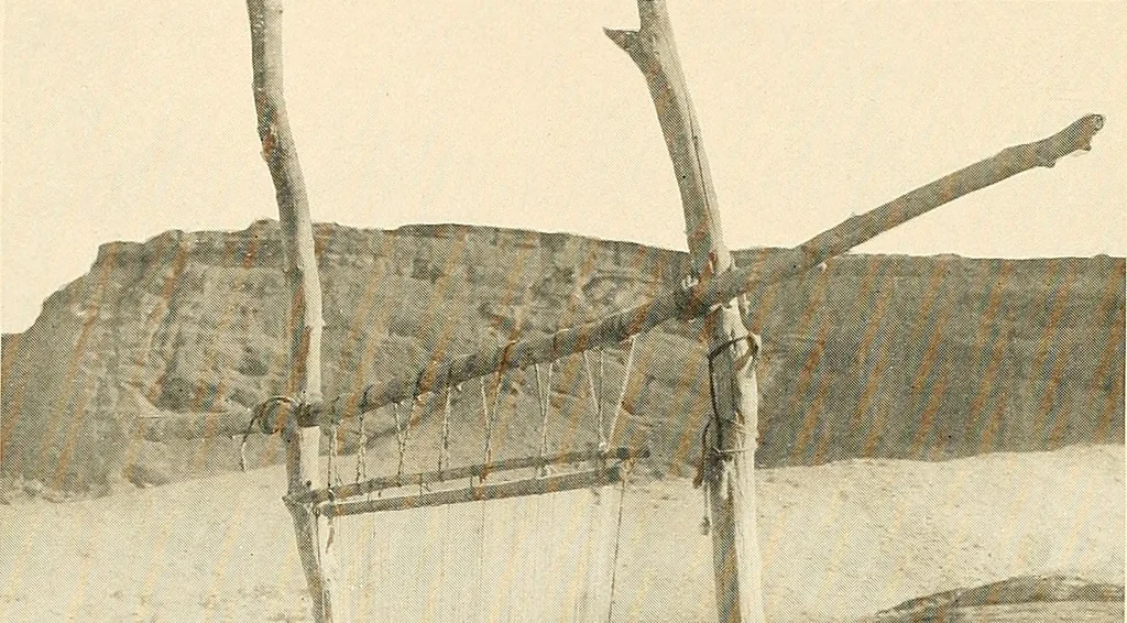 An illustration from The story of textiles; a bird's-eye view of the history of the beginning and the growth of the industry by which mankind is clothed, 1912, leaf 9