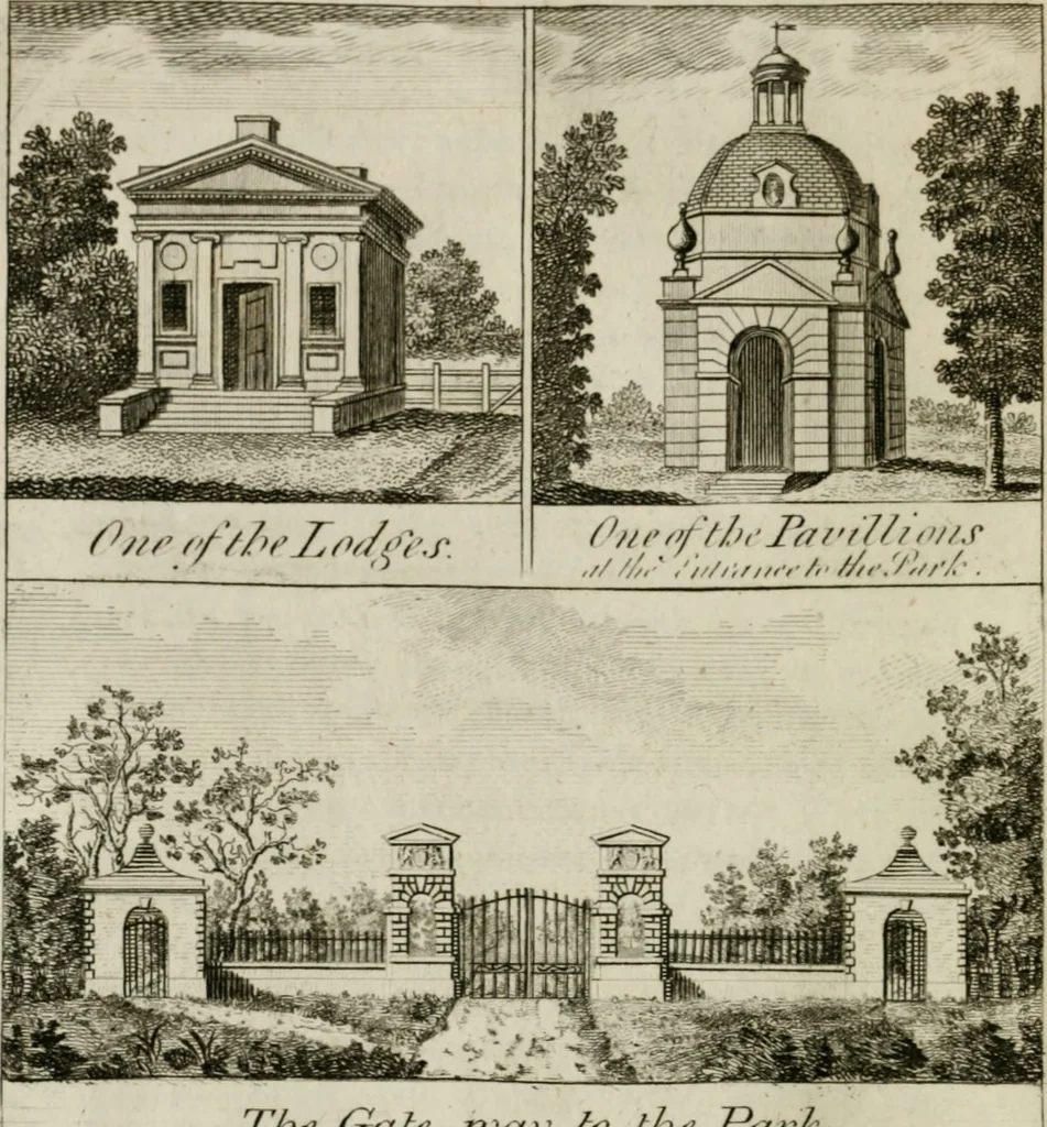 An illustration from Stowe : a description of the house and gardens of the most noble and puissant prince, George Grenville Nugent Temple, Marquis of Buckingham, Earl Temple, Viscount and Baron Cobham .., 1788, leaf 21