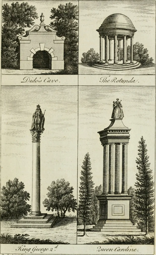 An illustration from Stowe : a description of the house and gardens of the most noble and puissant prince, George Grenville Nugent Temple, Marquis of Buckingham, Earl Temple, Viscount and Baron Cobham .., 1788, leaf 28