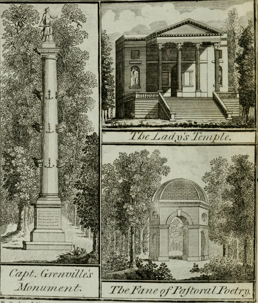 An illustration from Stowe : a description of the house and gardens of the most noble and puissant prince, George Grenville Nugent Temple, Marquis of Buckingham, Earl Temple, Viscount and Baron Cobham .., 1788, leaf 47