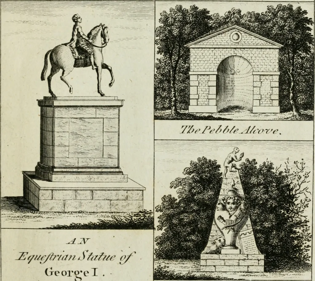 An illustration from Stowe : a description of the house and gardens of the most noble and puissant prince, George Grenville Nugent Temple, Marquis of Buckingham, Earl Temple, Viscount and Baron Cobham .., 1788, leaf 60
