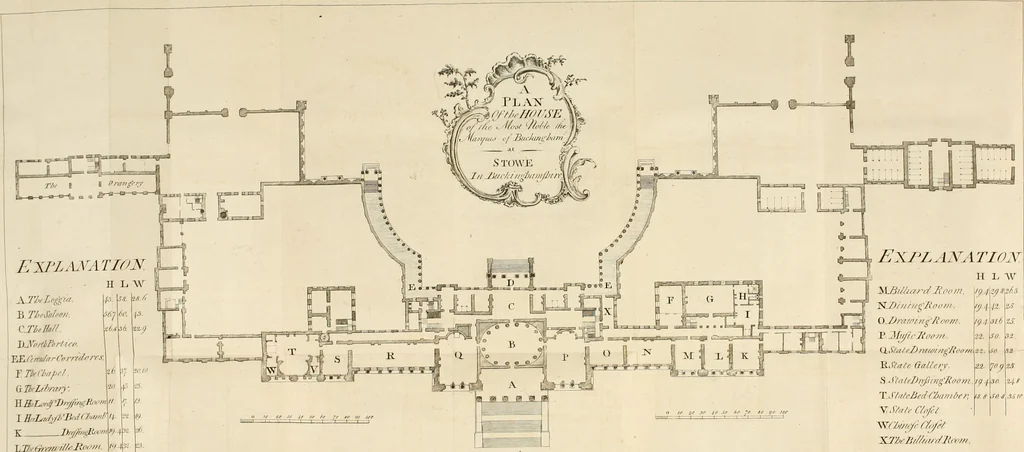 An illustration from Stowe : a description of the house and gardens of the most noble and puissant prince, George Grenville Nugent Temple, Marquis of Buckingham, Earl Temple, Viscount and Baron Cobham .., 1788, leaf 64