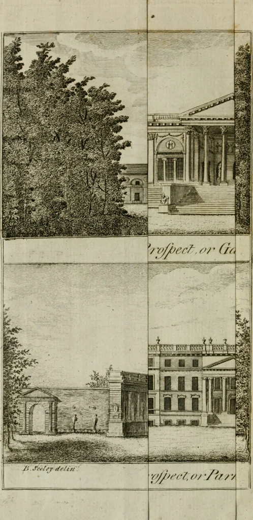 An illustration from Stowe : a description of the house and gardens of the most noble and puissant prince, George Grenville Nugent Temple, Marquis of Buckingham, Earl Temple, Viscount and Baron Cobham .., 1788, leaf 67