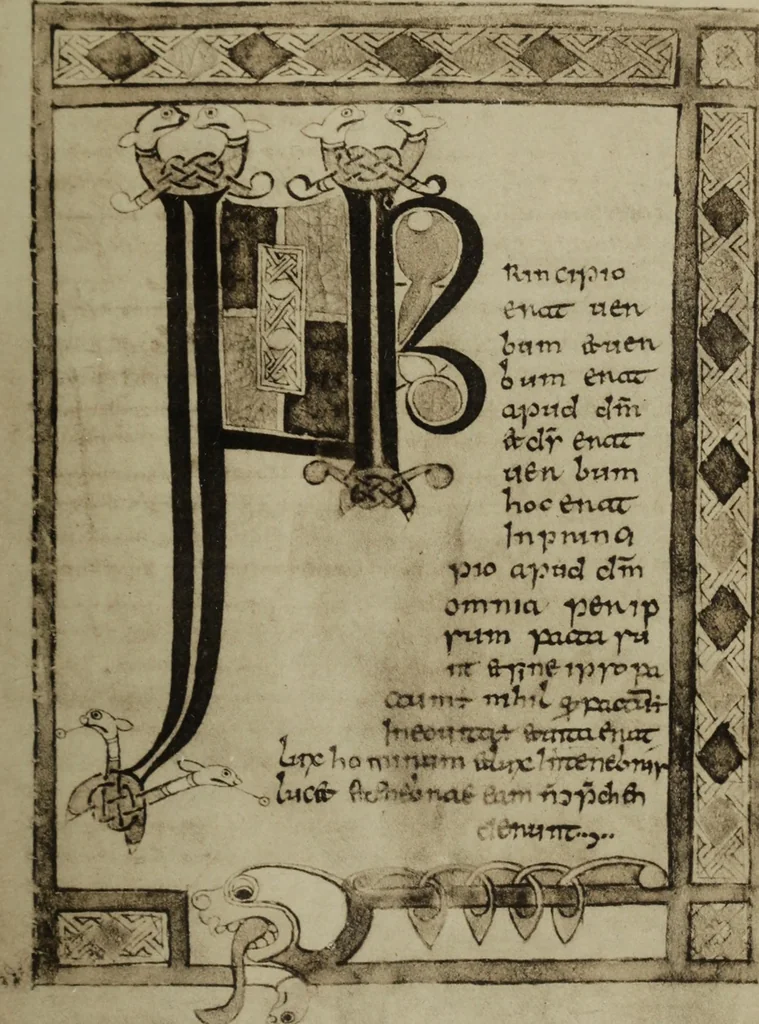An illustration from The Stowe missal, ms. D II 3 in the library of the Royal Irish Academy, Dublin, 1906, leaf 80