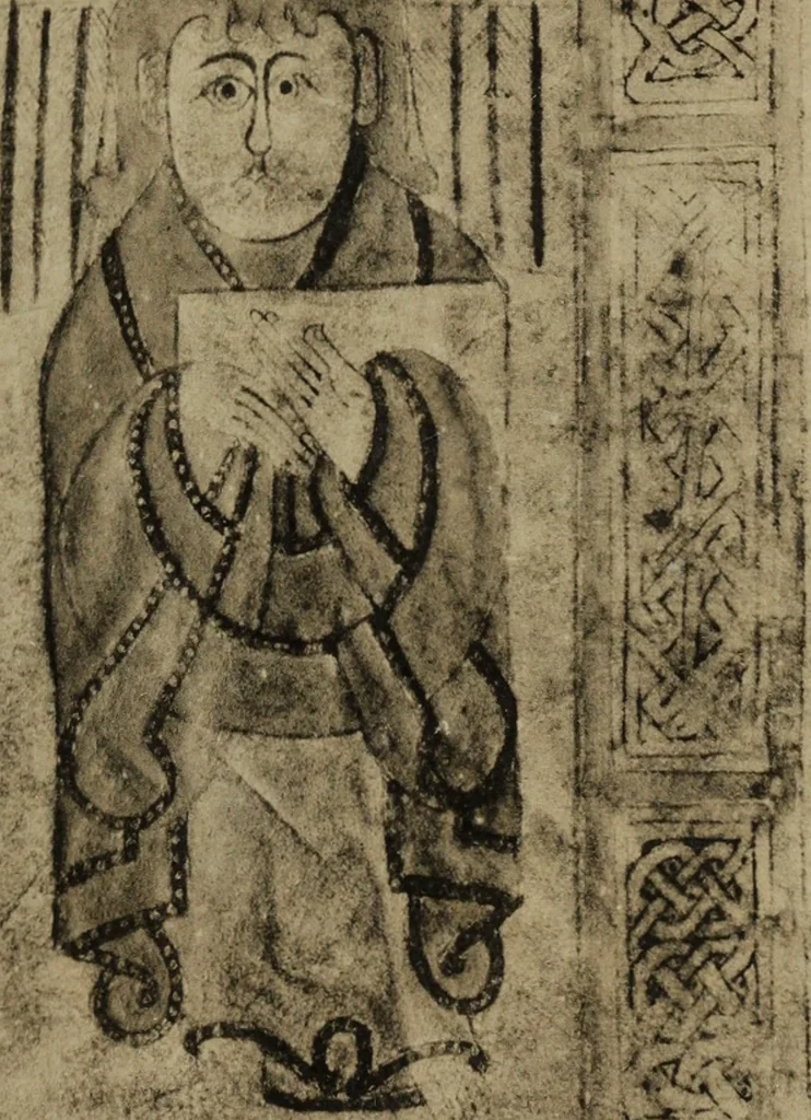 An illustration from The Stowe missal, ms. D II 3 in the library of the Royal Irish Academy, Dublin, 1906, leaf 84