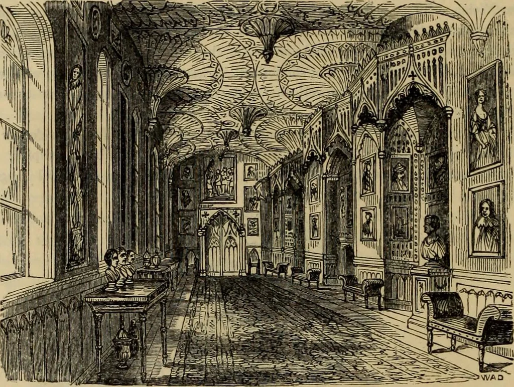 An illustration from Strawberry Hill, the renowned seat of Horace Walpole : Mr. George Robins is honoured by having been selected by the Earl of Waldegrave, to sell by public competition, the valuable contents of Strawberry Hill, : and it may fearlessly be proclaimed as the most distinguished gem that has ever adorned the annals of auctions. It is definitely fixed for Monday, the 25th day of April, 1842, and twenty-three following days .., 1842, leaf 23