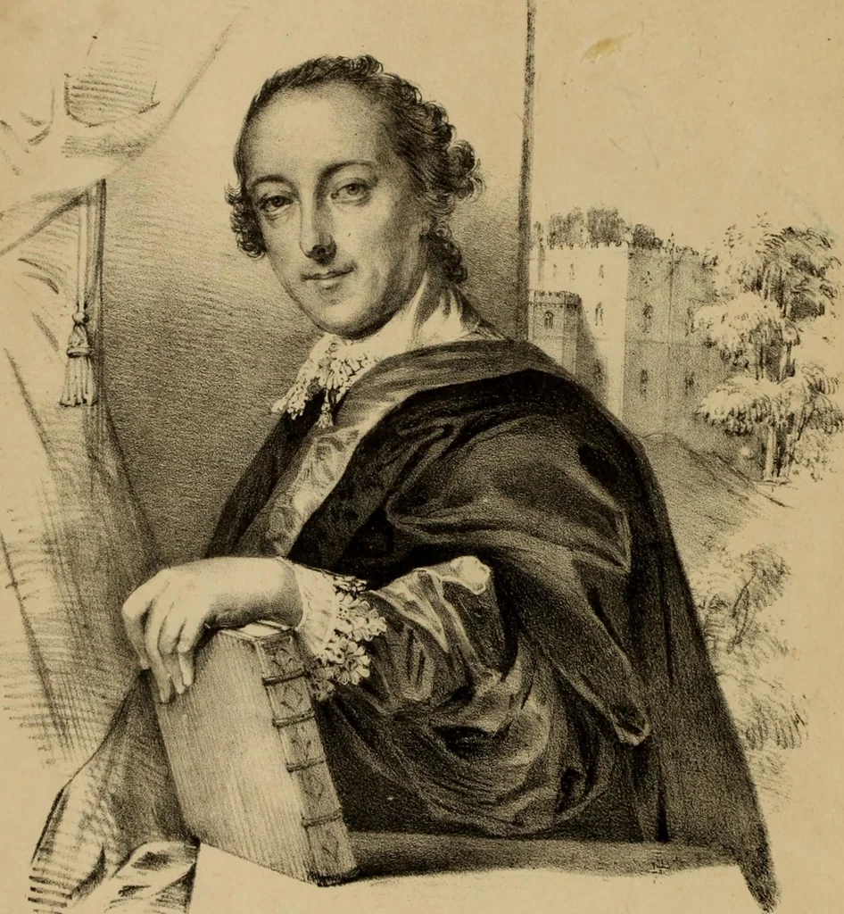 An illustration from Strawberry Hill, the renowned seat of Horace Walpole : Mr. George Robins is honoured by having been selected by the Earl of Waldegrave, to sell by public competition, the valuable contents of Strawberry Hill, : and it may fearlessly be proclaimed as the most distinguished gem that has ever adorned the annals of auctions. It is definitely fixed for Monday, the 25th day of April, 1842, and twenty-three following days .., 1842, leaf 7