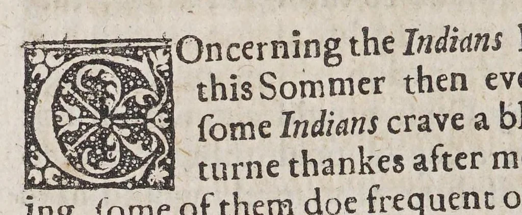 An illustration from Strength out of weaknesse; or A glorious manifestation of the further progresse of the Gospel among the 1ndians [sic] in New-England., 1652, leaf 48