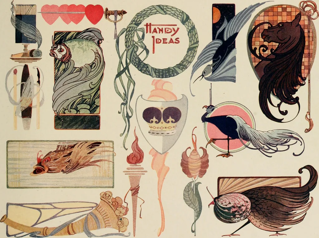 An illustration from Strong's book of designs; a masterpiece of modern ornamental art, 1917, leaf 84