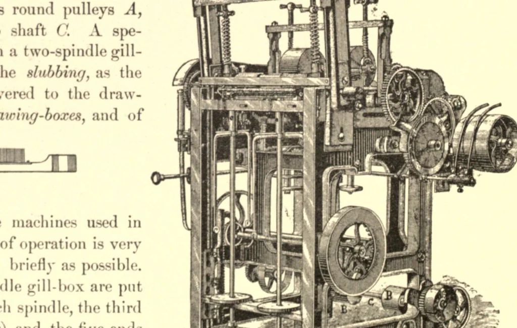 An illustration from The structure of fibres, yarns and fabrics : being a practical treatise for the use of all persons employed in the manufacture of textile fabrics, 1891, leaf 176