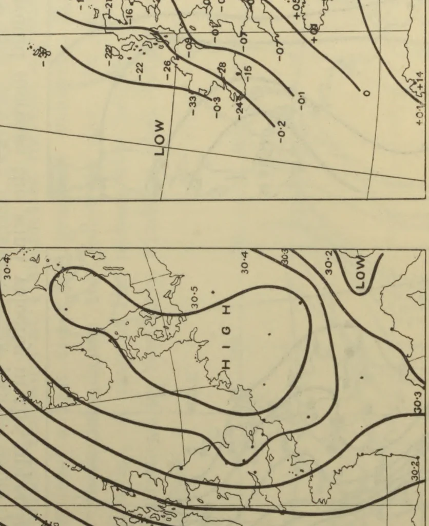 An illustration from The structure of the atmosphere in clear weather; a study of soundings with pilot balloons, 1912, leaf 52