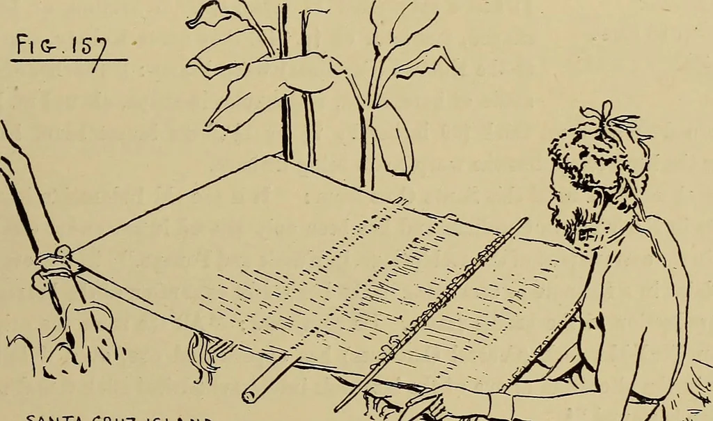 An illustration from Studies in primitive looms, 1918, leaf 114