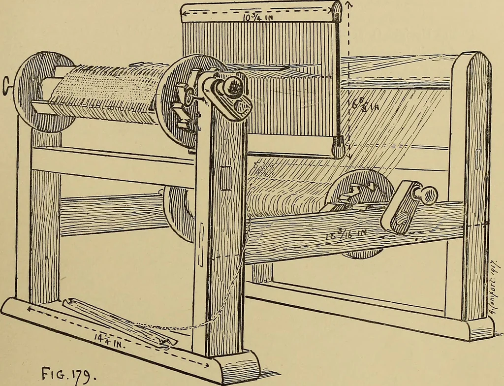 An illustration from Studies in primitive looms, 1918, leaf 130