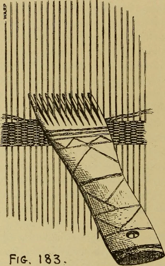 An illustration from Studies in primitive looms, 1918, leaf 147