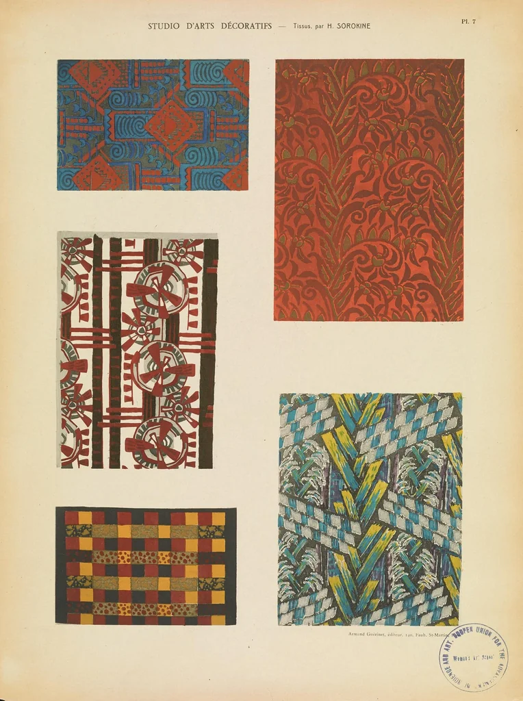An illustration from Studio d'arts décoratifs. Tissus, 1929, leaf 15