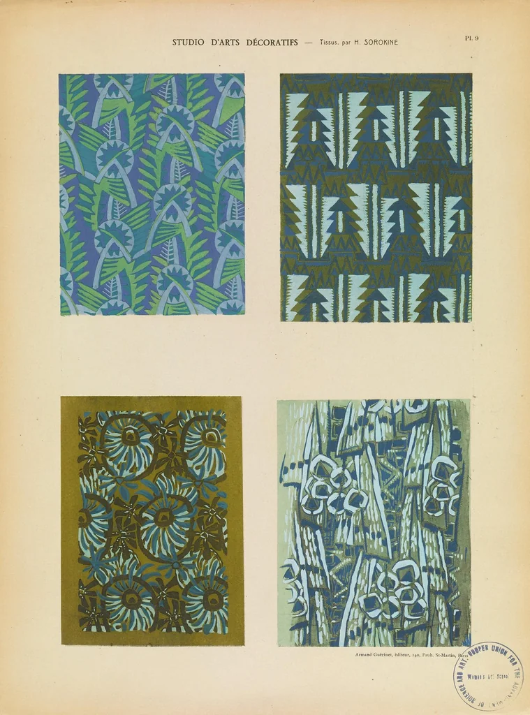 An illustration from Studio d'arts décoratifs. Tissus, 1929, leaf 19