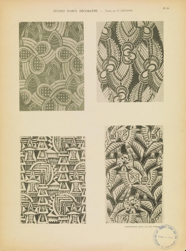 An illustration from Studio d'arts décoratifs. Tissus, 1929, leaf 31