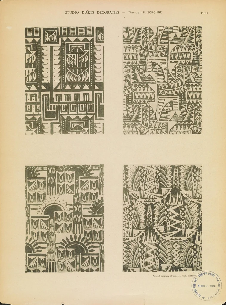An illustration from Studio d'arts décoratifs. Tissus, 1929, leaf 33