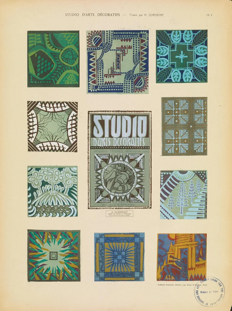 An illustration from Studio d'arts décoratifs. Tissus, 1929, leaf 5