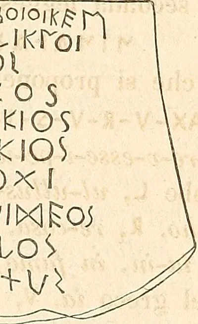 An illustration from Studj sulla lingua umana, sopra alcune antiche inscrizioni, e sulla ortografia italiana, 1869, leaf 394