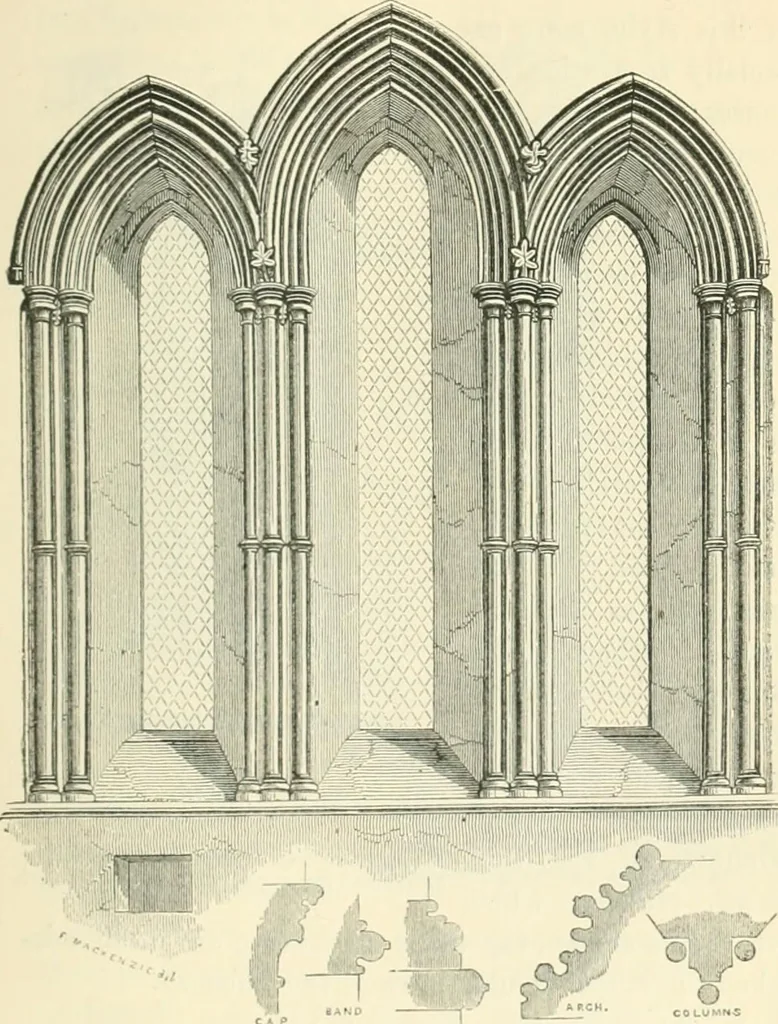 An illustration from An introduction to the study of Gothic architecture, 1900, leaf 150