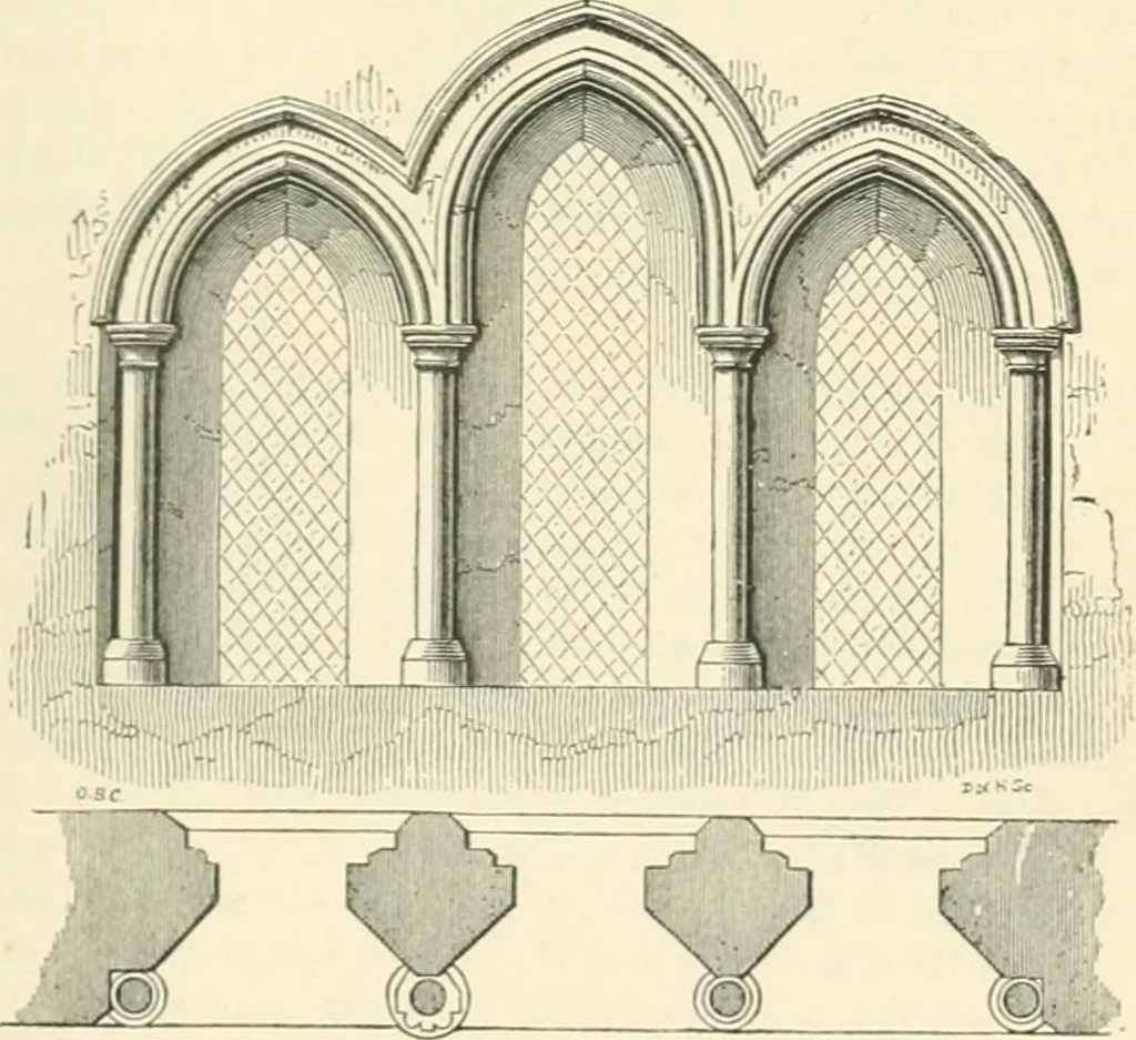 An illustration from An introduction to the study of Gothic architecture, 1900, leaf 184