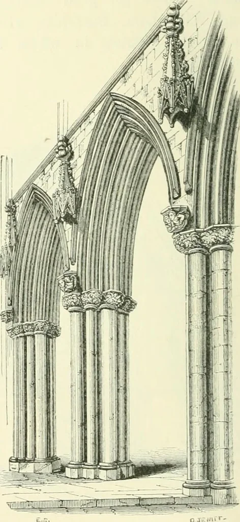 An illustration from An introduction to the study of Gothic architecture, 1900, leaf 215