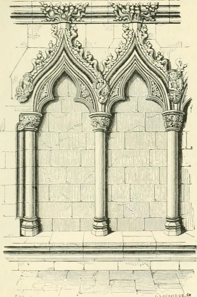 An illustration from An introduction to the study of Gothic architecture, 1900, leaf 220