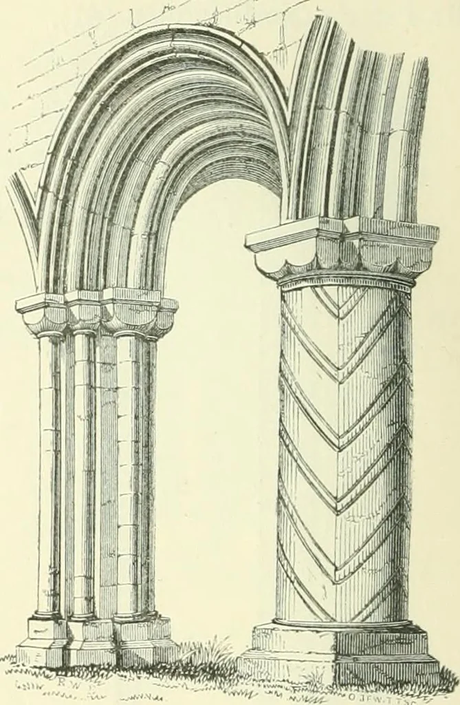An illustration from An introduction to the study of Gothic architecture, 1900, leaf 89