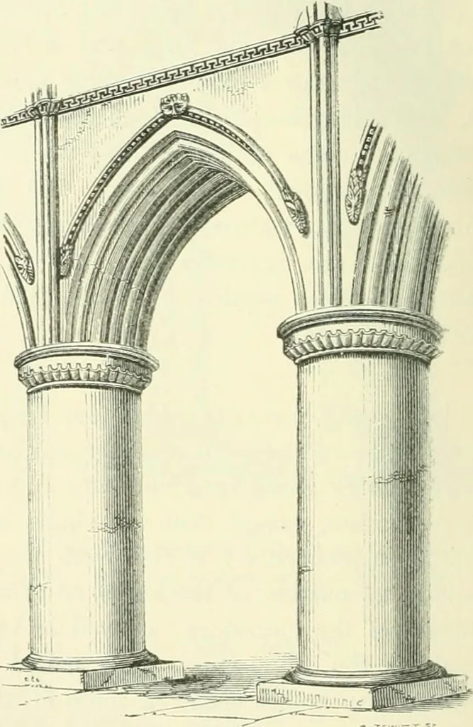 An illustration from An introduction to the study of Gothic architecture, 1900, leaf 91