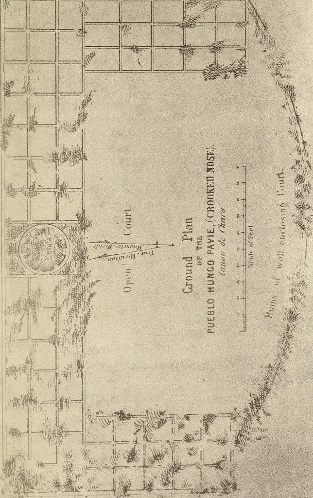 An illustration from A study of the houses of the American aborigines; with suggestions for the exploration of the ruins in New Mexico, Arizona, the valley of the San Juan, and in Yucatan and Central America, under the auspices of the Archæological institute, 1880, leaf 50