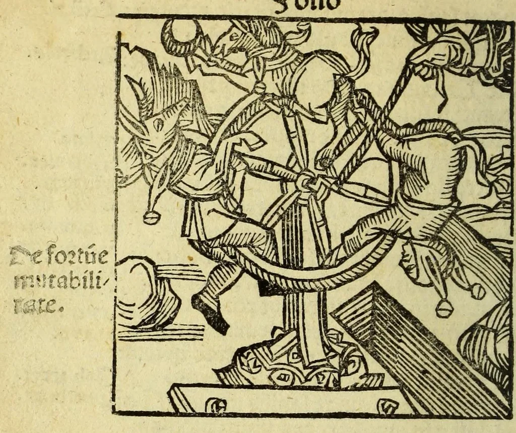 An illustration from Stultifera nauis : Narrago[n]ie profectionis nunq[uam] satis laudata nauis, leaf 102