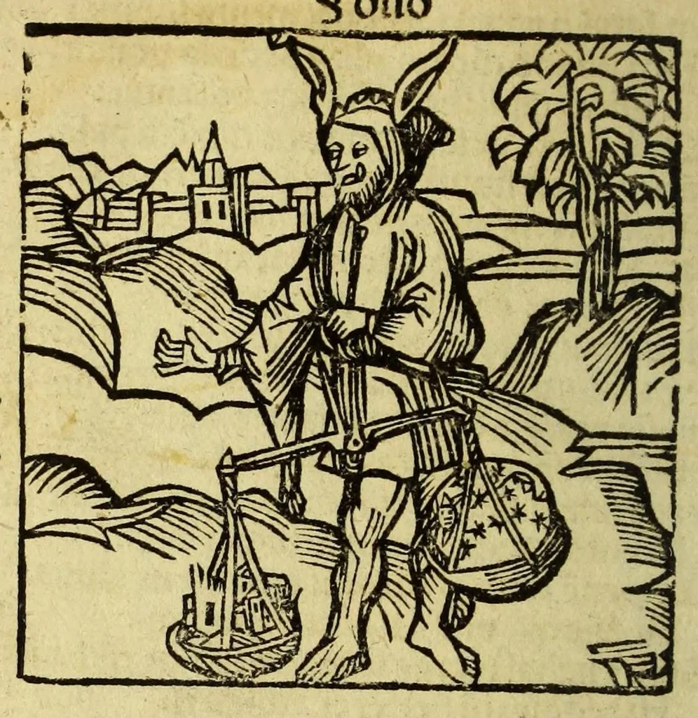 An illustration from Stultifera nauis : Narrago[n]ie profectionis nunq[uam] satis laudata nauis, leaf 114