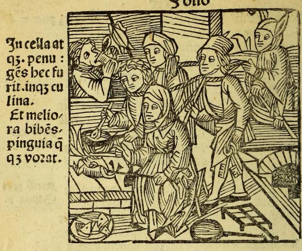 An illustration from Stultifera nauis : Narrago[n]ie profectionis nunq[uam] satis laudata nauis, leaf 186