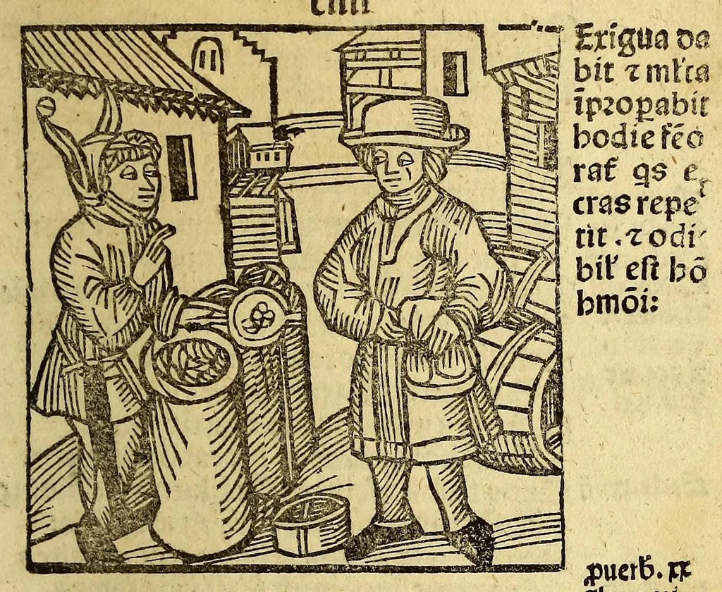 An illustration from Stultifera nauis : Narrago[n]ie profectionis nunq[uam] satis laudata nauis, leaf 215