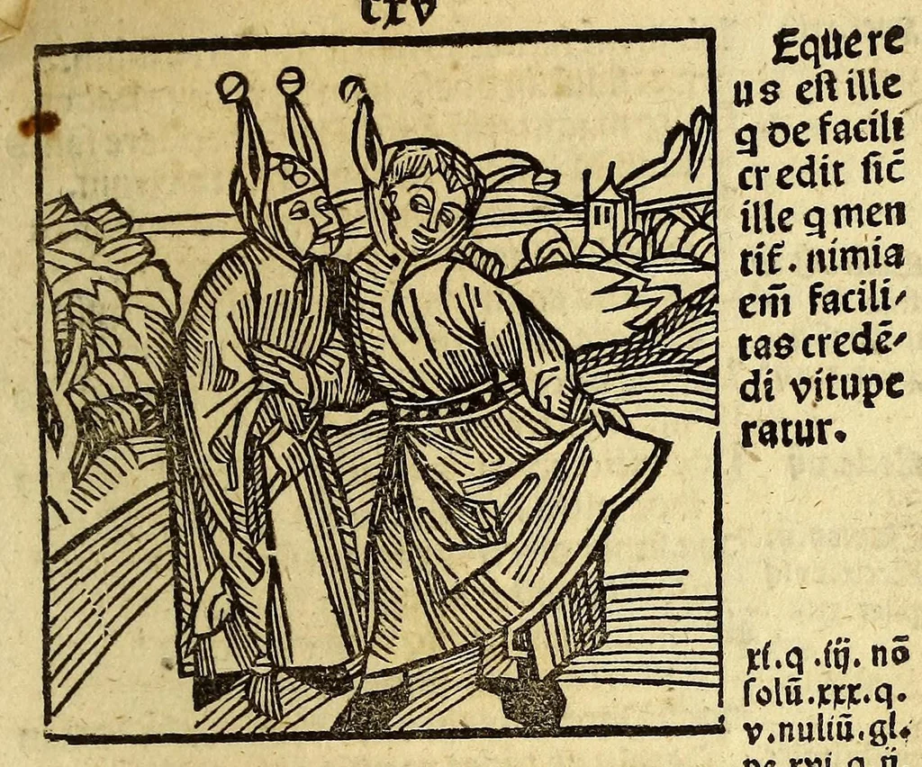 An illustration from Stultifera nauis : Narrago[n]ie profectionis nunq[uam] satis laudata nauis, leaf 237