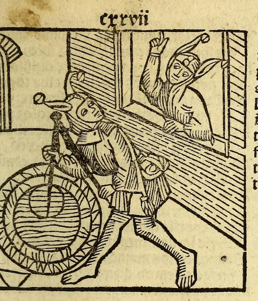 An illustration from Stultifera nauis : Narrago[n]ie profectionis nunq[uam] satis laudata nauis, leaf 259