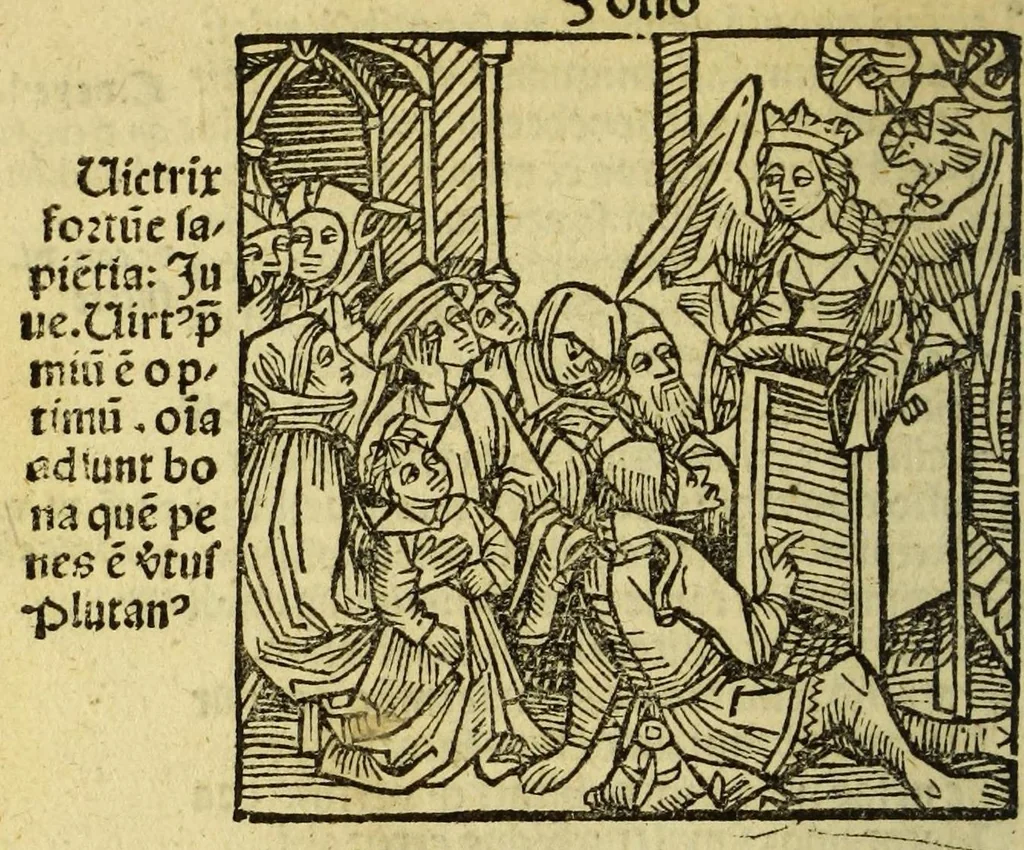 An illustration from Stultifera nauis : Narrago[n]ie profectionis nunq[uam] satis laudata nauis, leaf 262