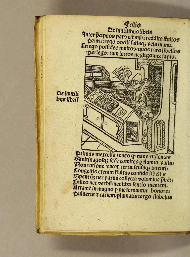 An illustration from Stultifera nauis : Narrago[n]ie profectionis nunq[uam] satis laudata nauis, leaf 30