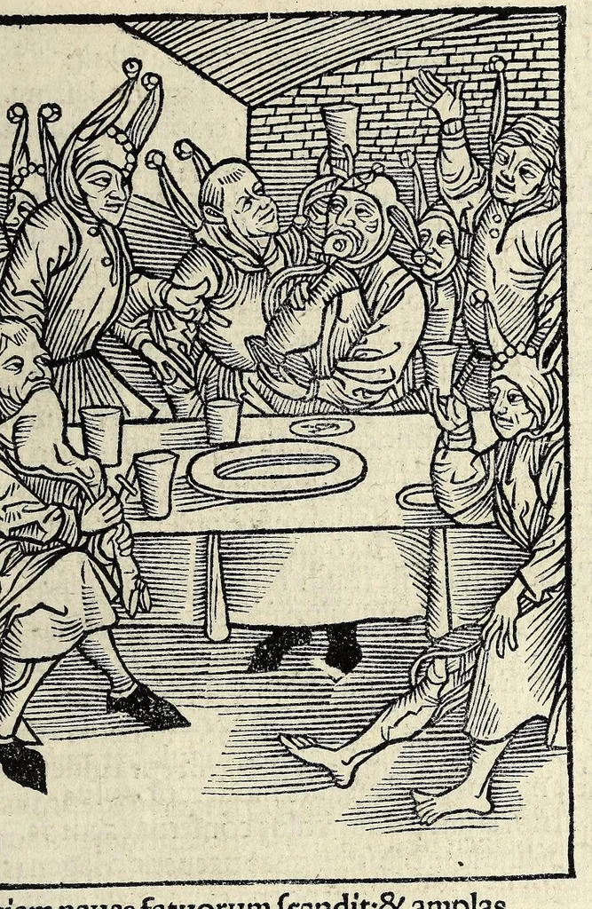 An illustration from Stultifera nauis : Narragonice p[ro]fect[i]onis nunq[uam] satis laudata nauis:, leaf 61
