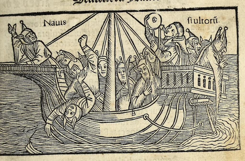 An illustration from Stultifera nauis : Narragonice p[ro]fect[i]onis nunq[uam] satis laudata nauis:, leaf 9