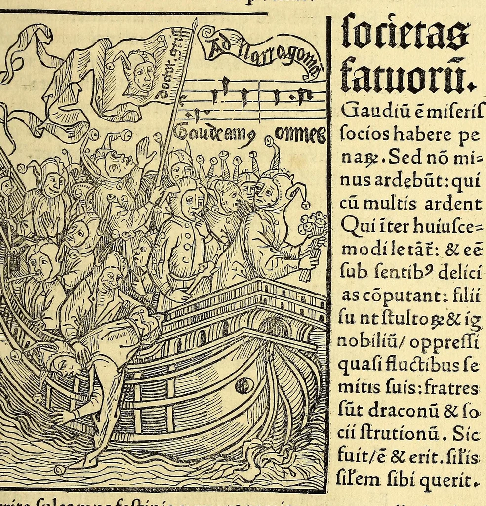 An illustration from Stultifera nauis : Narragonice p[ro]fect[i]onis nunq[uam] satis laudata nauis:, leaf 279