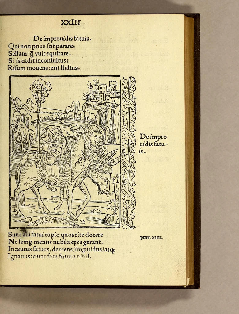An illustration from Stultifera nauis : Narragonice p[ro]fect[i]onis nunq[uam] satis laudata nauis:, leaf 55