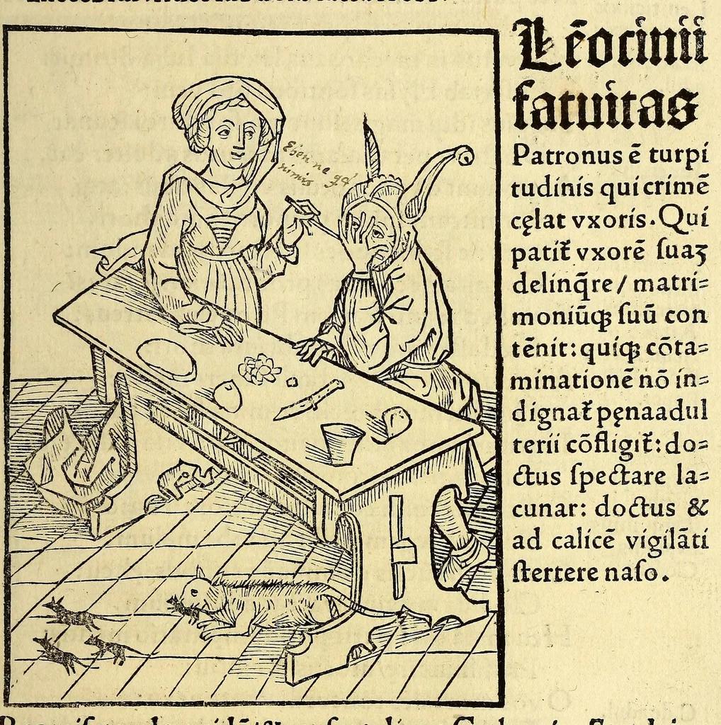 An illustration from Stultifera nauis : Narragonice p[ro]fect[i]onis nunq[uam] satis laudata nauis:, leaf 97