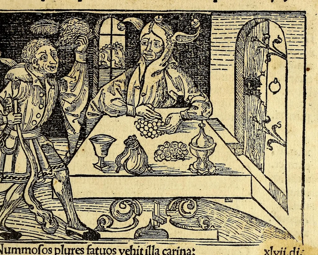 An illustration from Stultifera nauis : Narragonice p[ro]fectio[n]is nunq[uam] satis laudata nauis., leaf 141