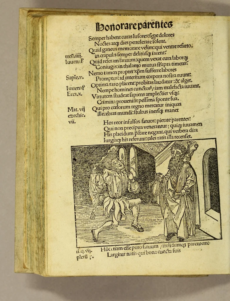 An illustration from Stultifera nauis : Narragonice p[ro]fectio[n]is nunq[uam] satis laudata nauis., leaf 154