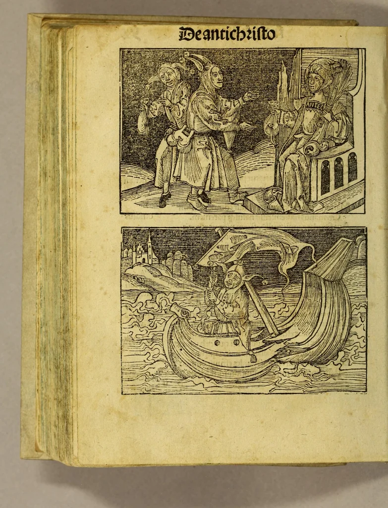 An illustration from Stultifera nauis : Narragonice p[ro]fectio[n]is nunq[uam] satis laudata nauis., leaf 180