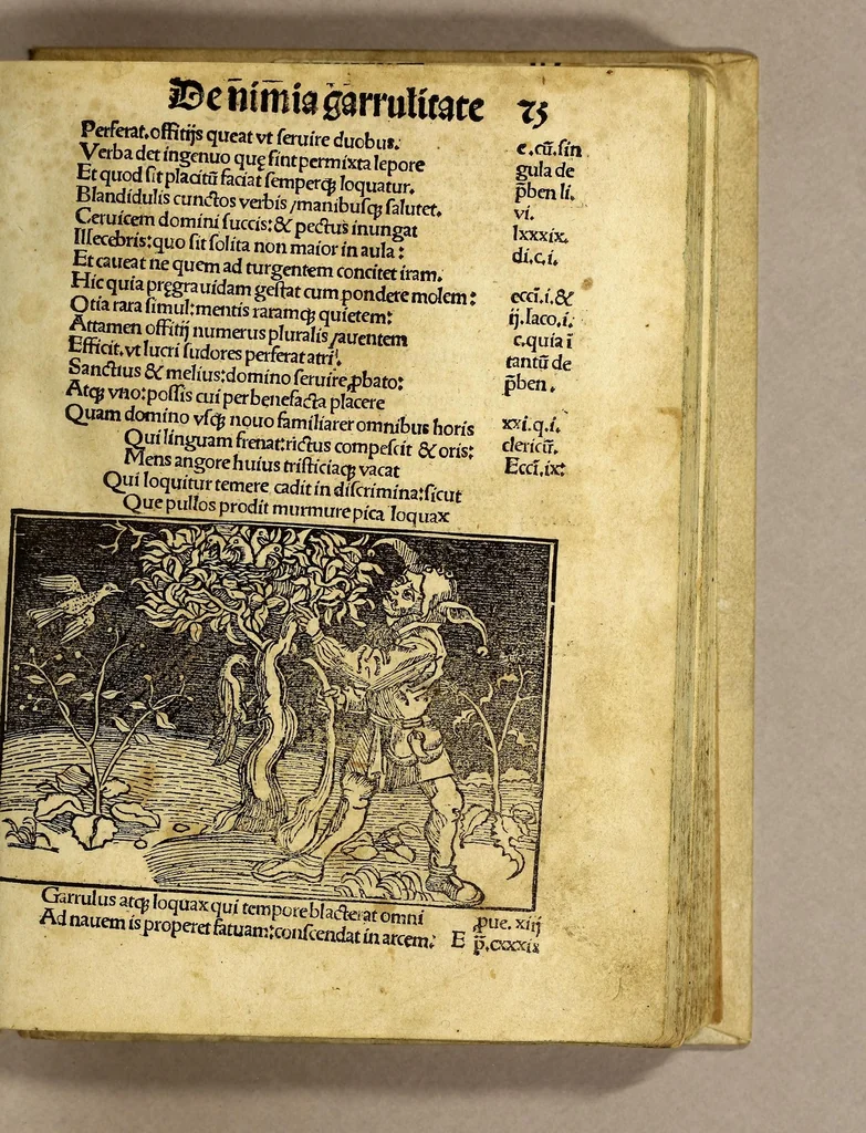 An illustration from Stultifera nauis : Narragonice p[ro]fectio[n]is nunq[uam] satis laudata nauis., leaf 49