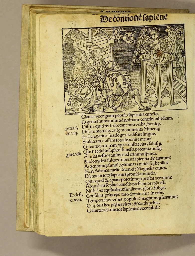An illustration from Stultifera nauis : Narragonice p[ro]fectio[n]is nunq[uam] satis laudata nauis., leaf 54