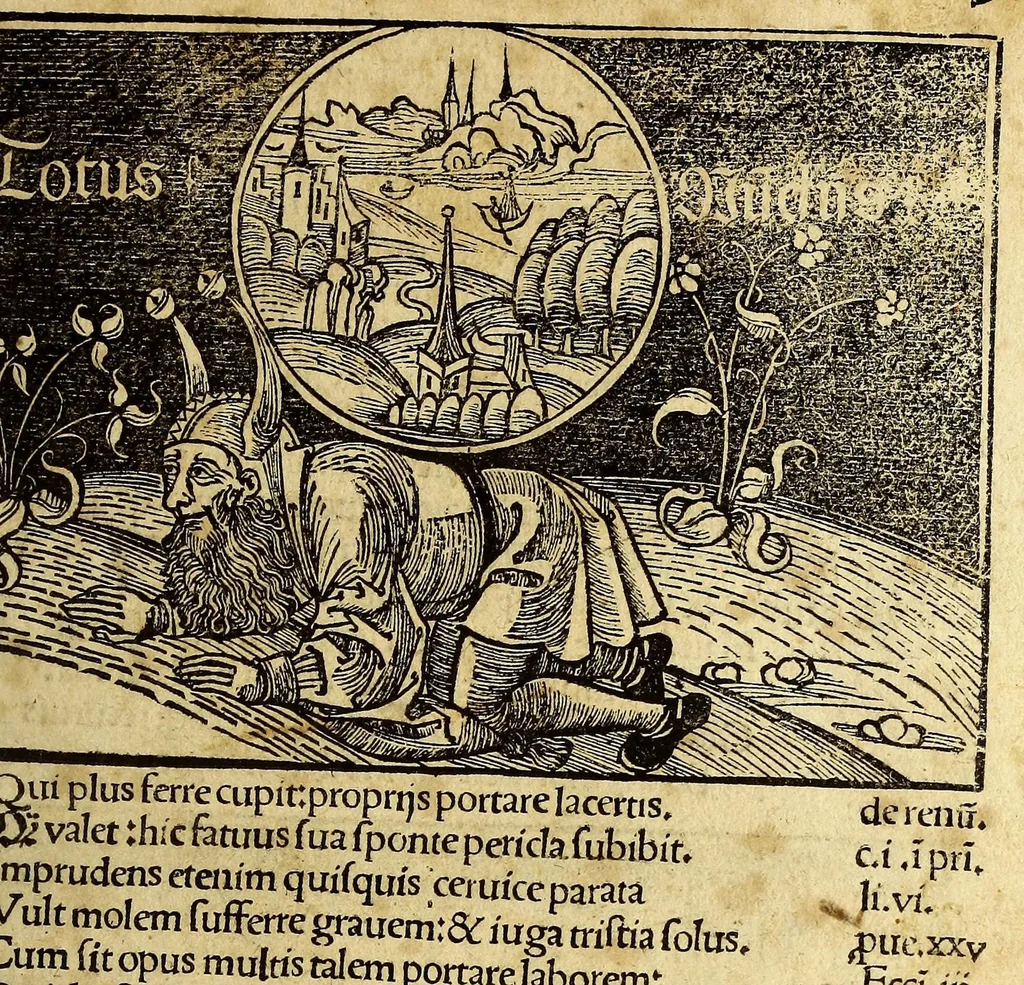 An illustration from Stultifera nauis : Narragonice p[ro]fectio[n]is nunq[uam] satis laudata nauis., leaf 57